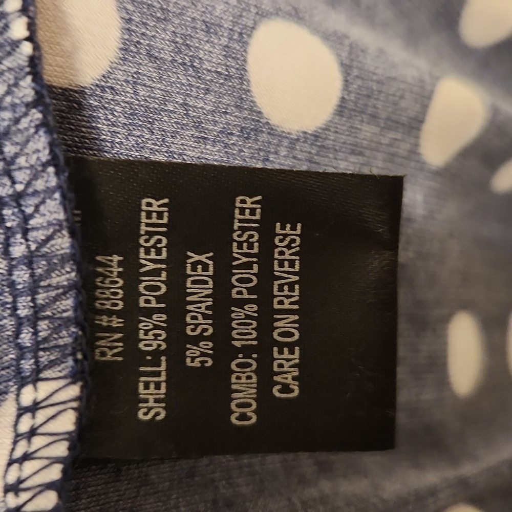GLAMOUR  Dark Blue Polka Dot. 3/4 Sleeve Dress Size 16. - Picture 5 of 12